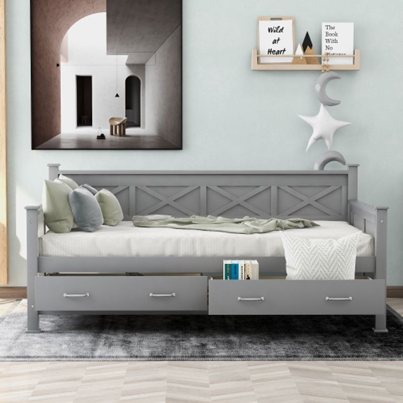 Twin Size Daybed Frame Pinewood Trundle Bed Sofa Withtwo Inside Twin Nancy Sectional Sofa Beds With Storage (Photo 8 of 15)