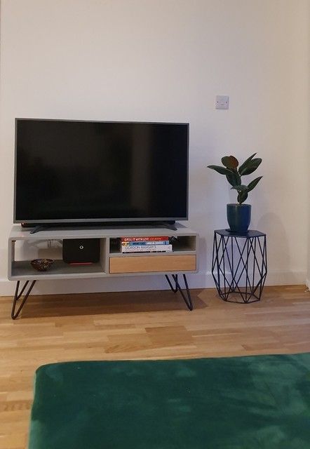 Ukan Tv Stand, Grey And Oak | Made Intended For Bromley Oak Tv Stands (View 15 of 15)