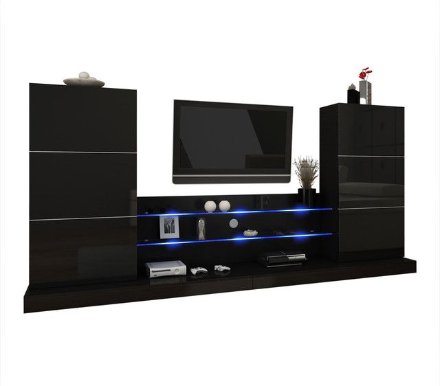 Ulm Modern Entertainment Center Wall Unit With Led Lights For 57'' Tv Stands With Led Lights Modern Entertainment Center (View 10 of 15)