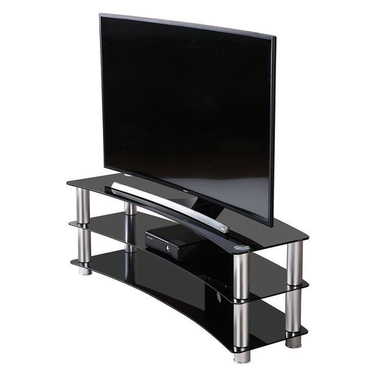 Universal Glass Tv Stand For 24 35 40 42 Up To 46 Inch Throughout Universal Flat Screen Tv Stands (View 8 of 15)