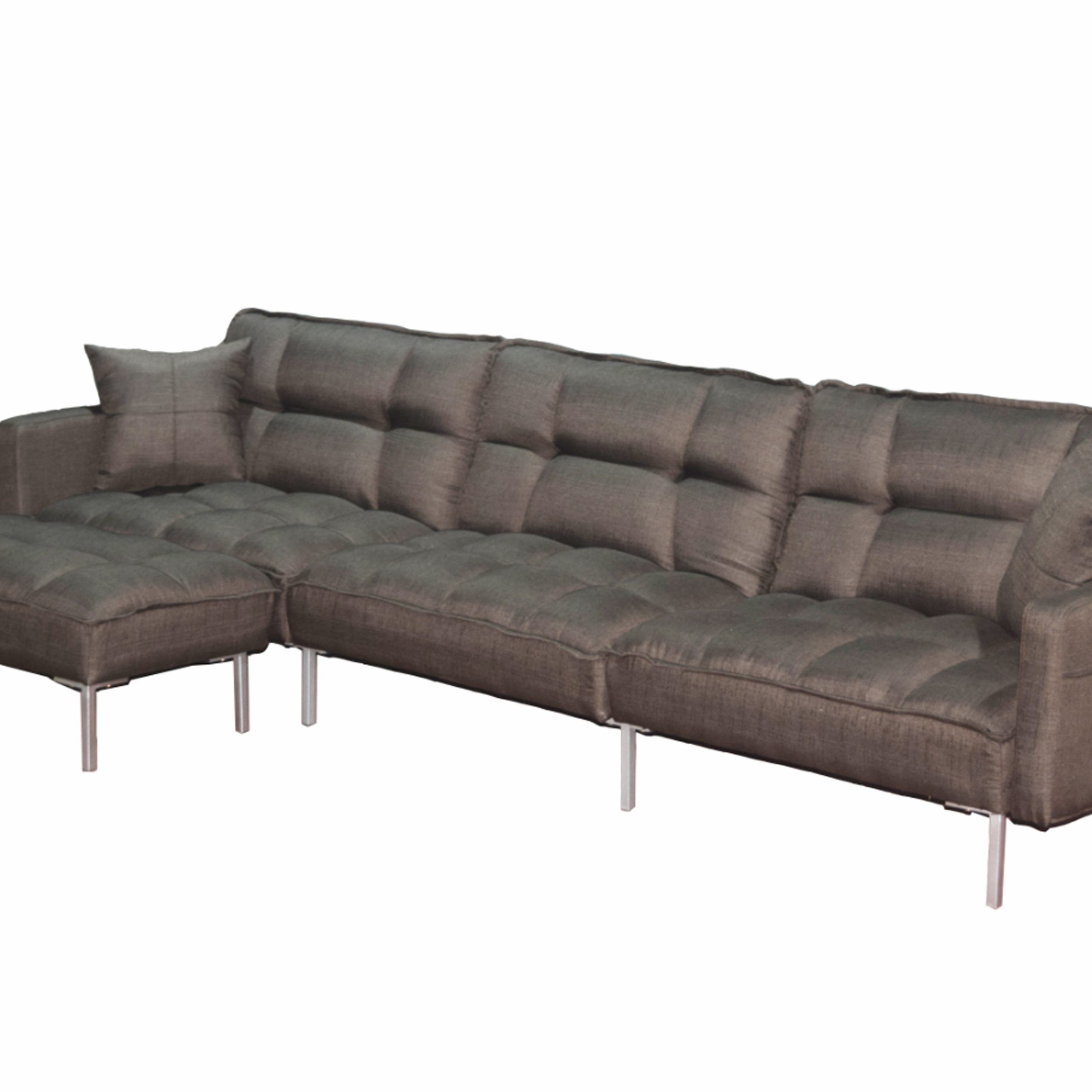 Upholstery Tufted L Shaped Sofa, 109'' X 53'' X  (View 4 of 15)