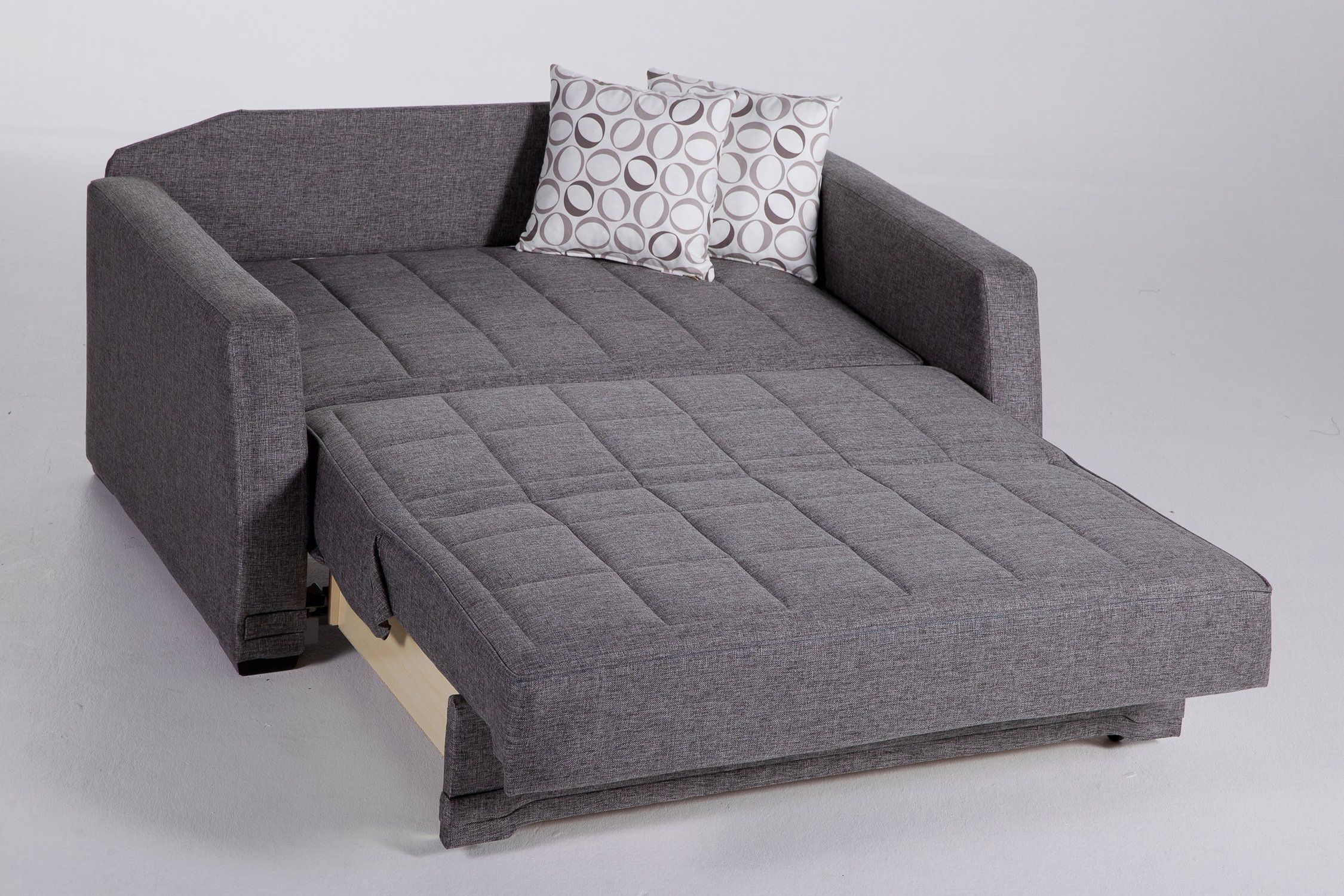 Valerie Diego Gray Loveseat Sleeperistikbal Furniture Inside Twin Nancy Sectional Sofa Beds With Storage (View 14 of 15)