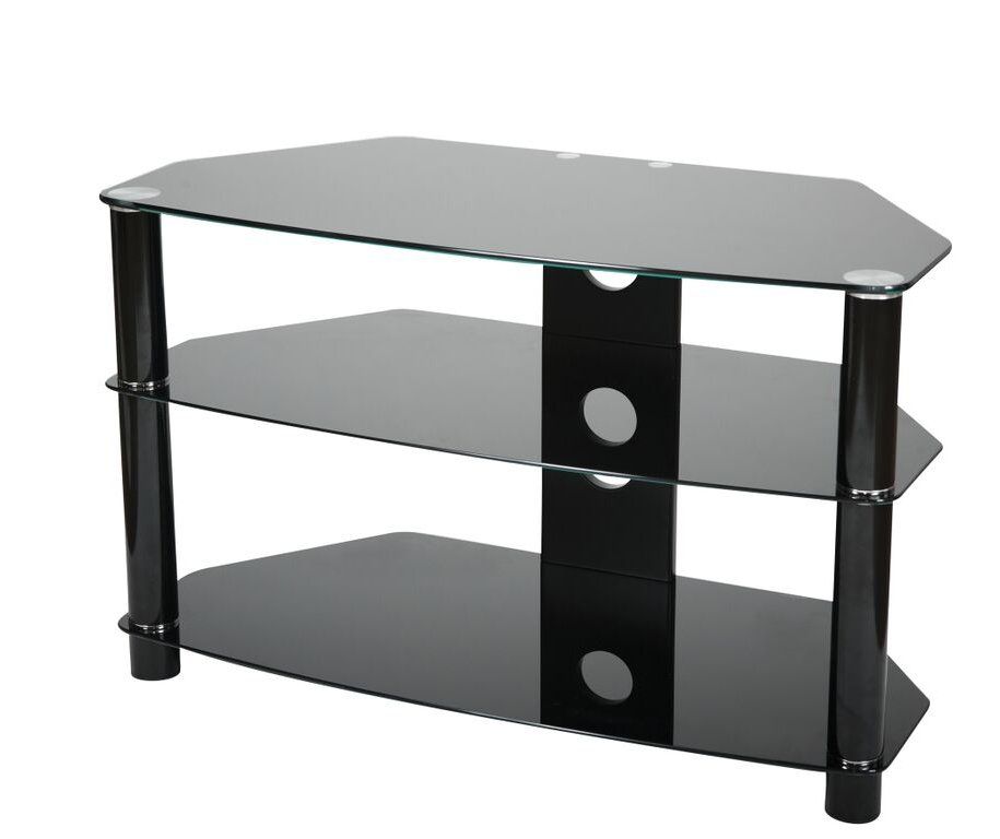 Valufurniture B800b Brisa 800mm Black Glass Tv Stand For Within Dillon Black Tv Unit Stands (View 13 of 15)
