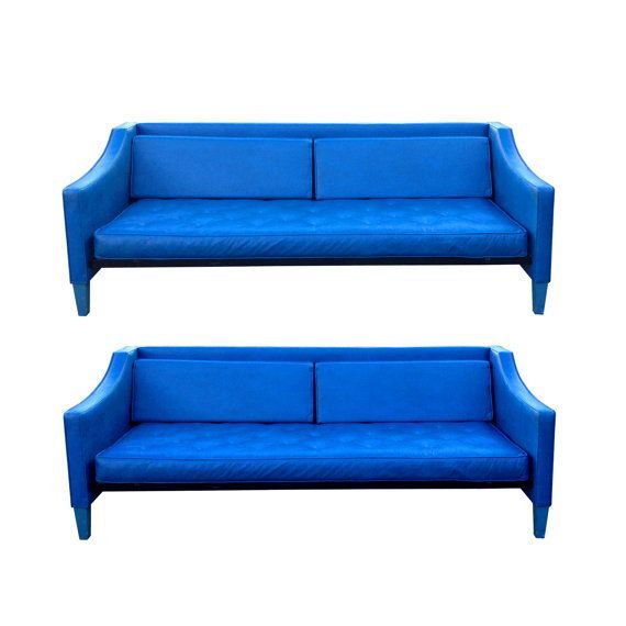 Vintage Mod Sofa Bright Blue Mid Century Modern Panton Inside Dove Mid Century Sectional Sofas Dark Blue (View 6 of 15)