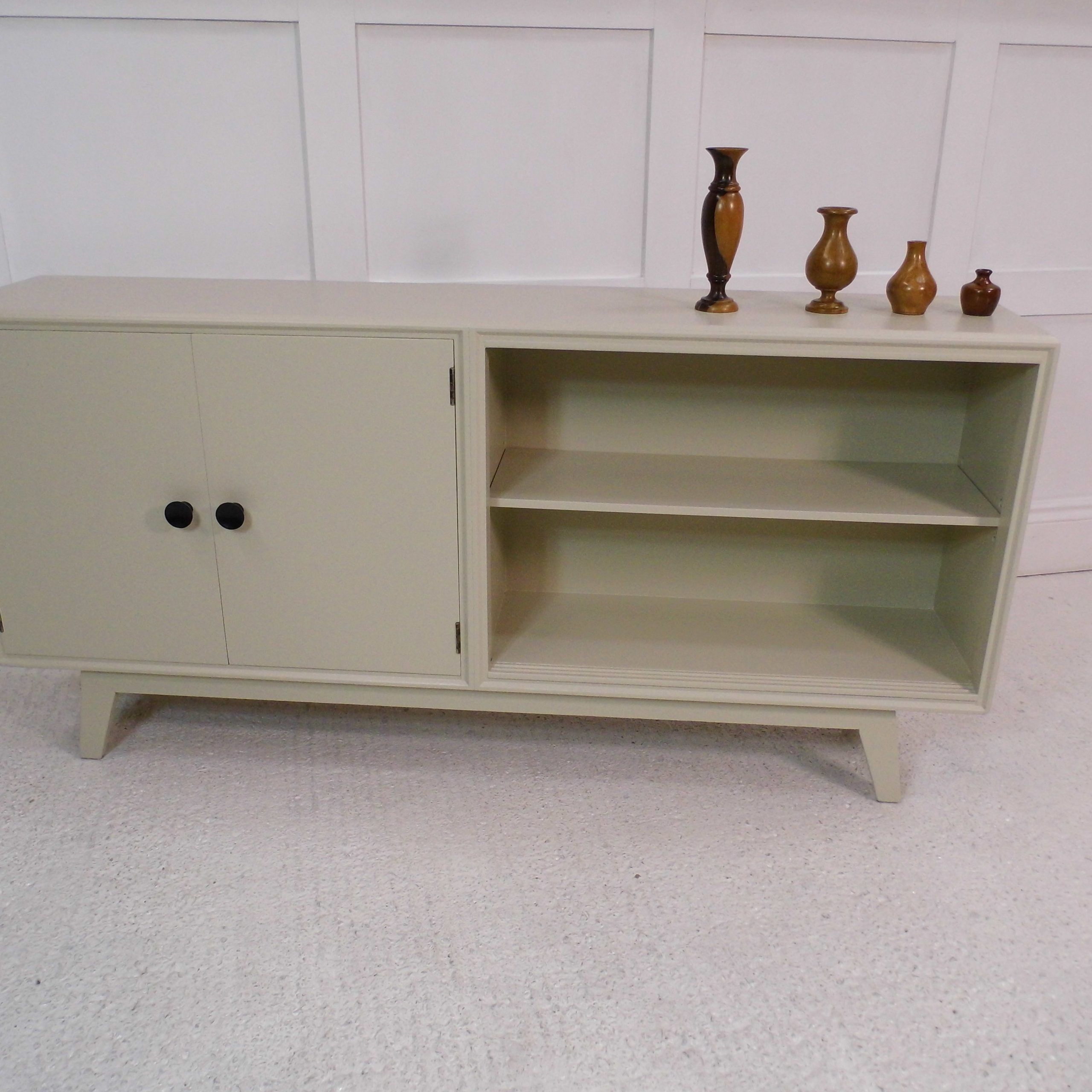 Vintage Retro Meredew Painted Farrow & Ball Long Low Inside Long Low Tv Cabinets (Photo 1 of 15)