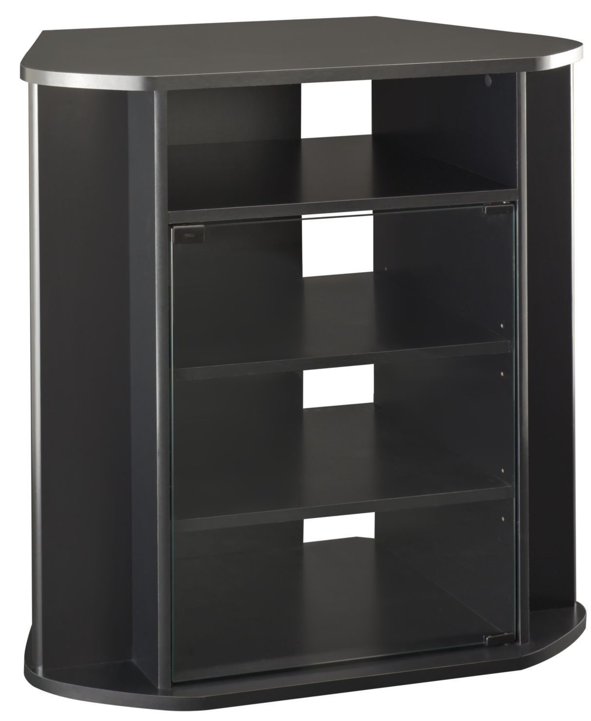 Visions Black Tall Corner Tv Stand From Bush (my37927 03 Pertaining To Tall Skinny Tv Stands (Photo 6 of 15)