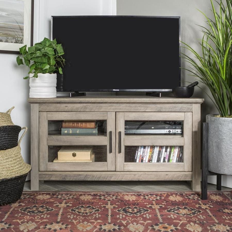 Walker Edison 44 In Transitional Modern Farmhouse Wood For Modern Corner Tv Stands (View 7 of 15)