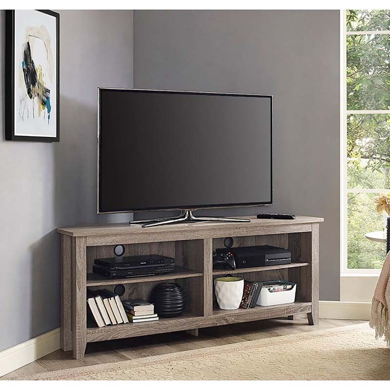 Walker Edison 60 Inch Corner Tv Stand Driftwood W58ccrag With 60 Inch Tv Wall Units (View 12 of 15)