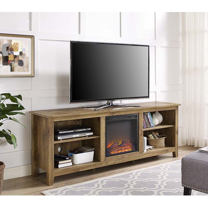 Walker Edison 70 Inch Tv Stand With Electric Fireplace Within Tv Stands For 70 Inch Tvs (View 6 of 15)