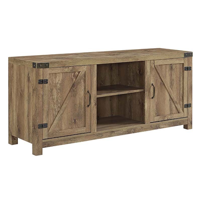 Walker Edison Barn Door Tv Stand With Side Doors (barnwood Intended For Triangle Tv Stands (View 14 of 15)