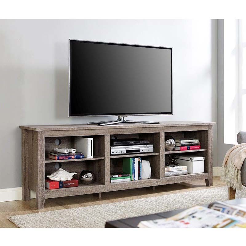 Walker Edison Essentials 70 Inch Tv Stand Ash Grey W70cspag Regarding Tv Stands For 70 Inch Tvs (View 11 of 15)