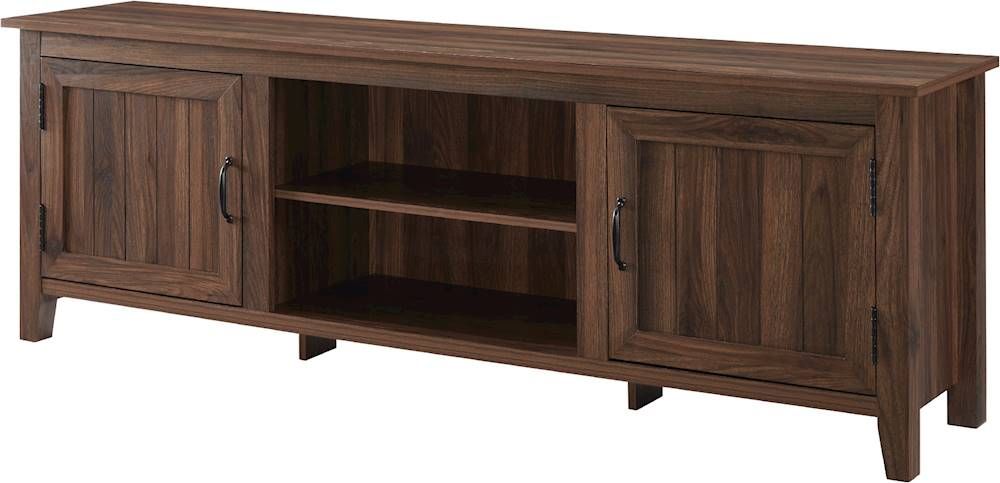 Walker Edison Farmhouse Simple Grooved Door Tv Stand For With Grooved Door Corner Tv Stands (Photo 10 of 15)