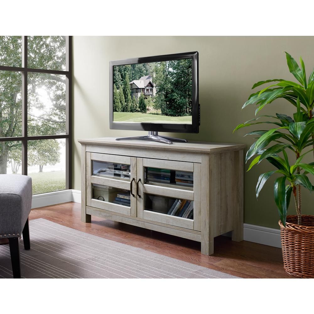 Walker Edison Furniture Company 44 In. Wood Tv Media Stand Within Oak Furniture Tv Stands (Photo 8 of 15)