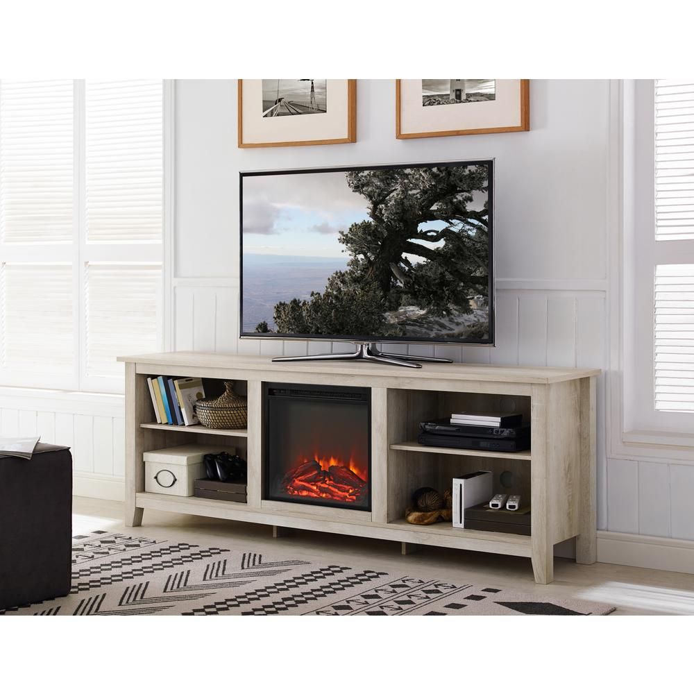 Walker Edison Furniture Company 70 In. Wood Media Tv Stand With Regard To 60&quot; Corner Tv Stands Washed Oak (Photo 8 of 15)