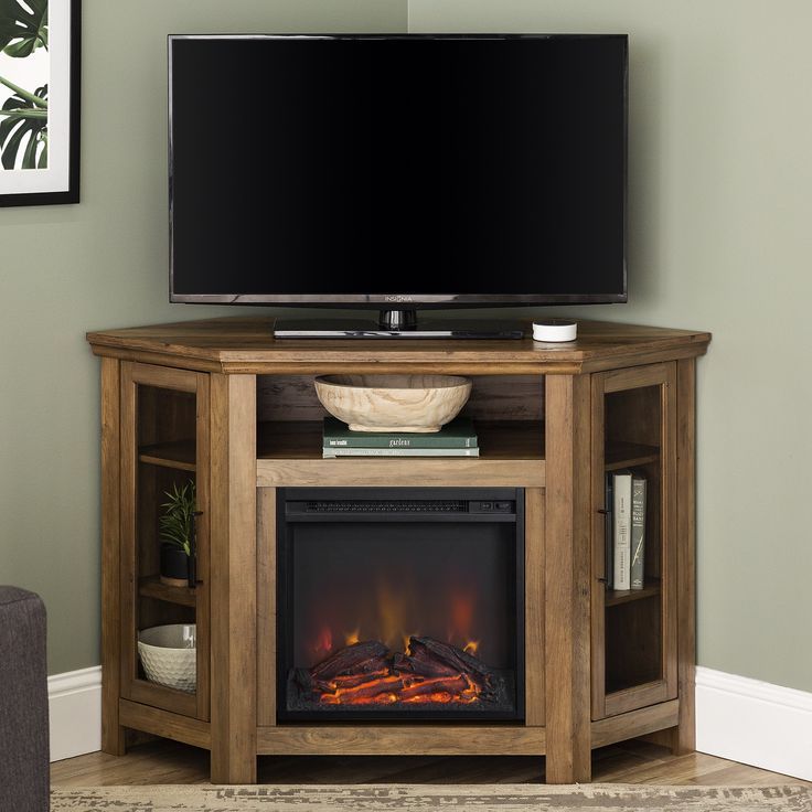 Walker Edison Grey Corner Fireplace Tv Stand For Tvs Up To Intended For Lansing Tv Stands For Tvs Up To 55" (View 4 of 15)