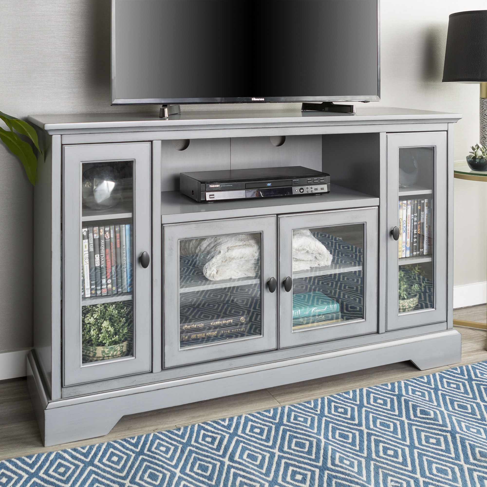 Walker Edison Highboy Style Wood Media Storage Tv Stand Throughout Tv Stands For 55 Inch Tv (View 8 of 15)