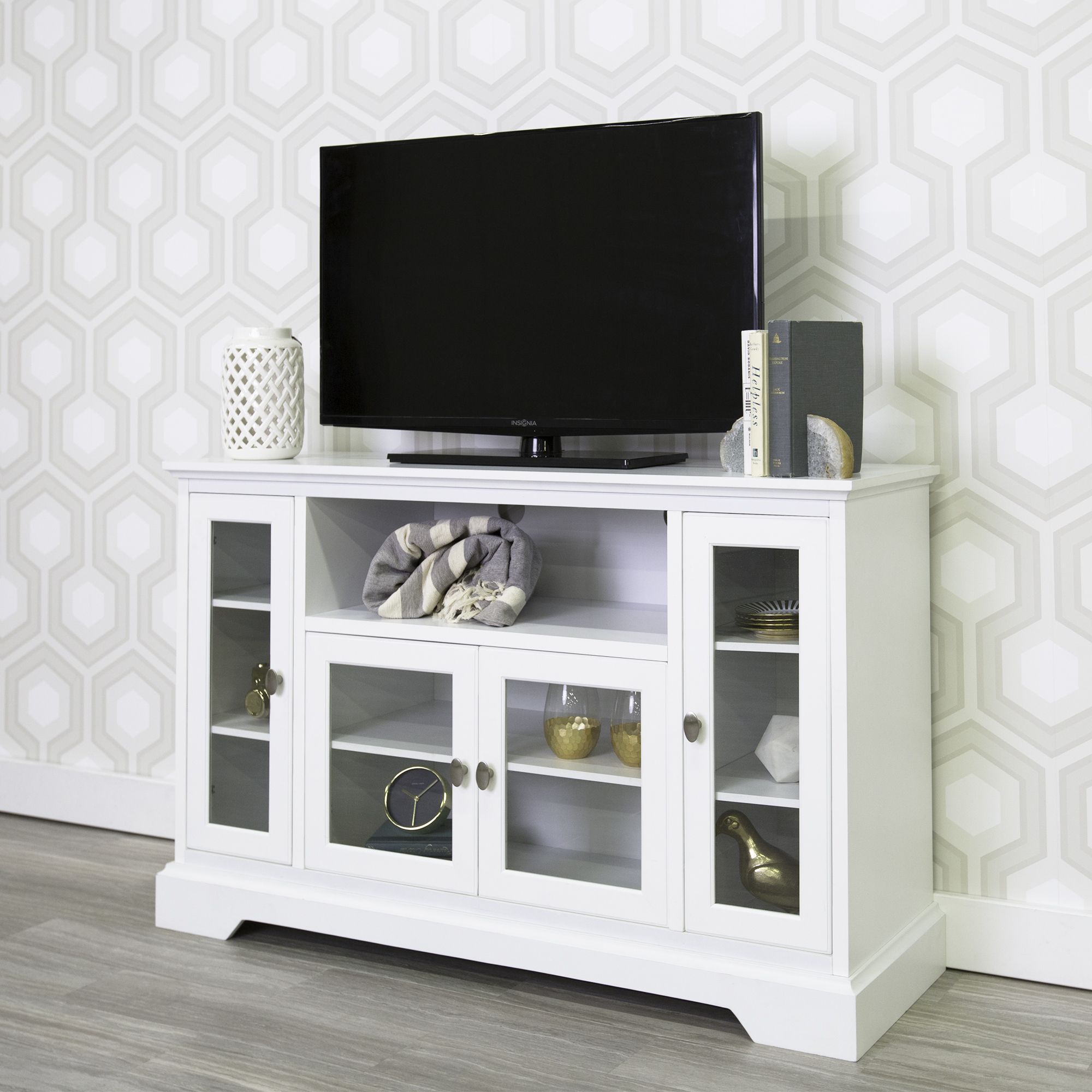 Walker Edison Highboy Style Wood Media Storage Tv Stand With Regard To Millen Tv Stands For Tvs Up To 60&quot; (View 5 of 15)