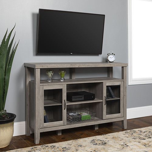 Walker Edison – Rustic Farmhouse Tall Tv Stand For Most Pertaining To Walker Edison Contemporary Tall Tv Stands (View 10 of 15)