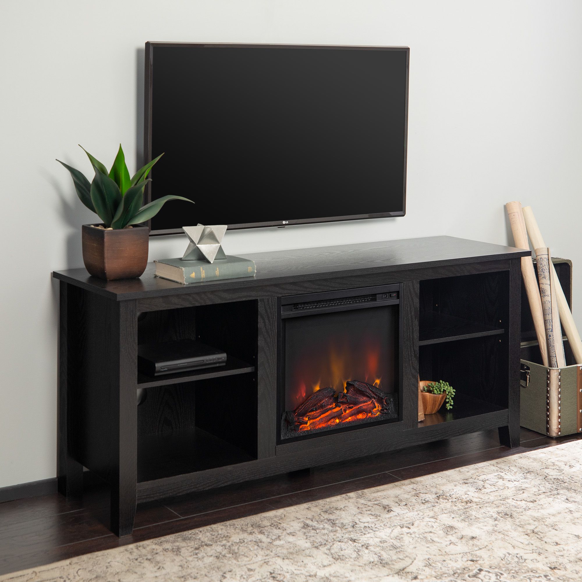 Walker Edison Traditional Fireplace Tv Stand For Tvs Up To With Tracy Tv Stands For Tvs Up To 50" (View 3 of 15)
