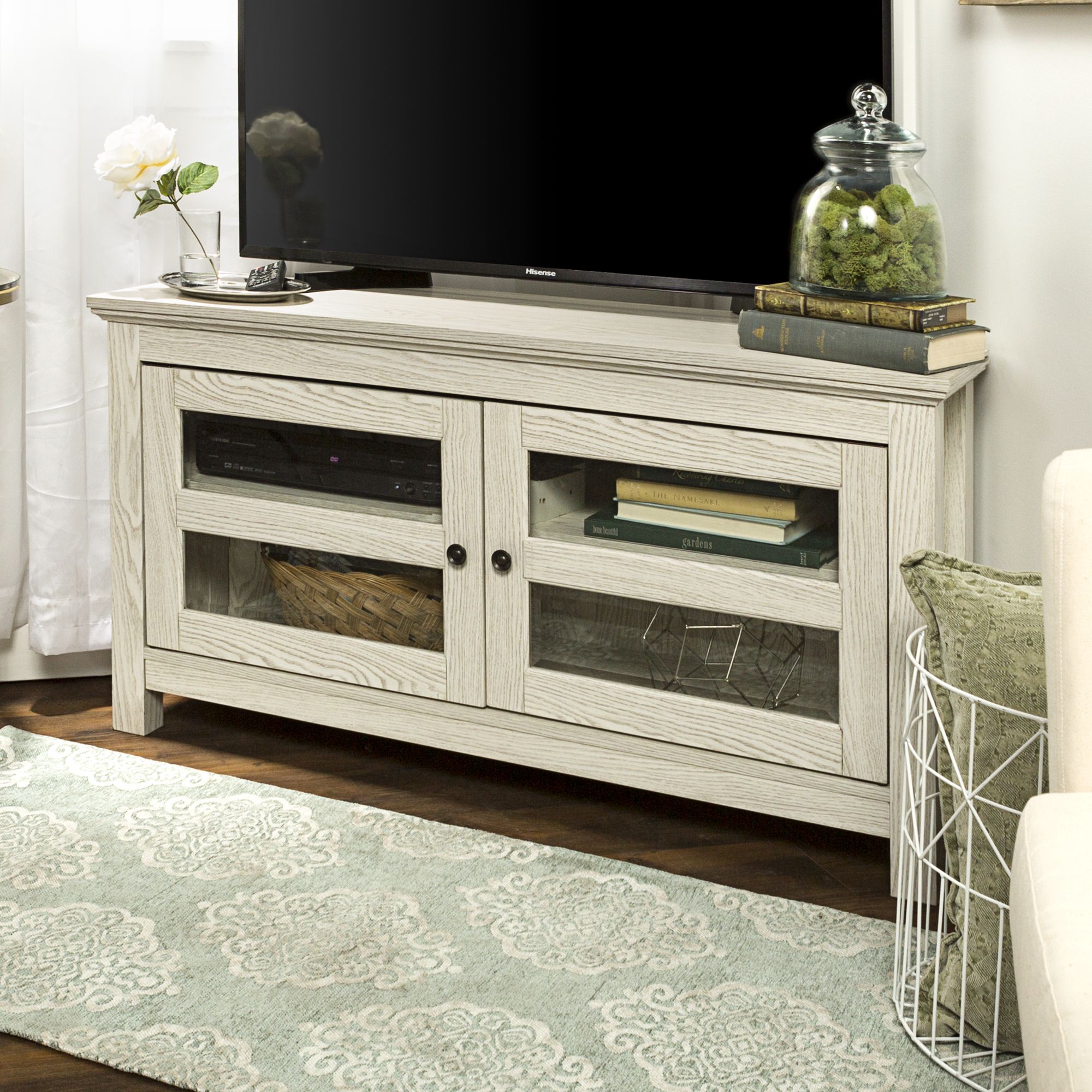 Walker Edison Wood Corner Tv Stand For Tvs Up To 48 In Spellman Tv Stands For Tvs Up To 55&quot; (View 4 of 15)