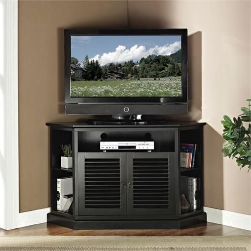 Walker Edison Wood Highboy 55 Inch Corner Tv Cabinet Gloss Regarding 55 Inch Corner Tv Stands (View 12 of 15)