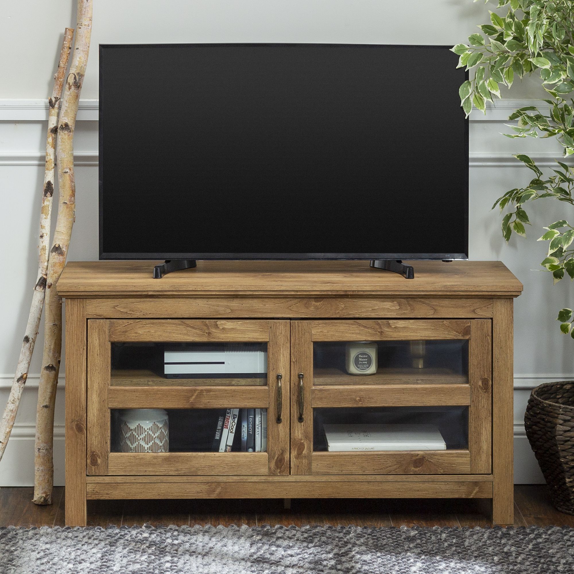 Walker Edison Wood Tv Stand For Tvs Up To 48" – Barnwood With Tv Mount And Tv Stands For Tvs Up To 65" (View 13 of 15)