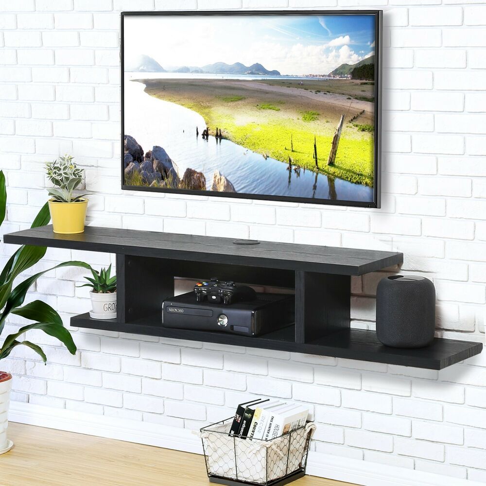 Wall Mount Console Entertainment Center Floating Tv Stand Intended For Wall Mounted Tv Racks (Photo 5 of 15)