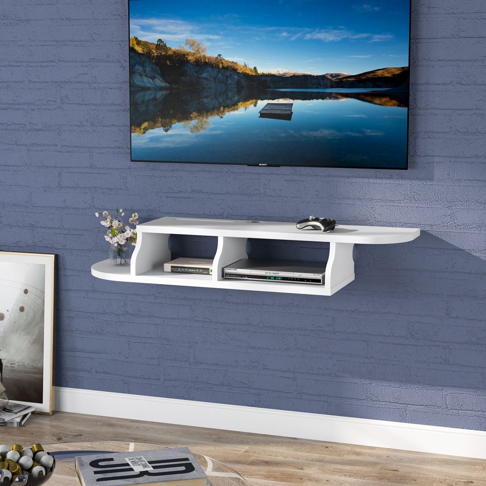Wall Mounted Media Console, Modern Floating Tv Stand Shelf Pertaining To Dvd Tv Stands (Photo 7 of 15)