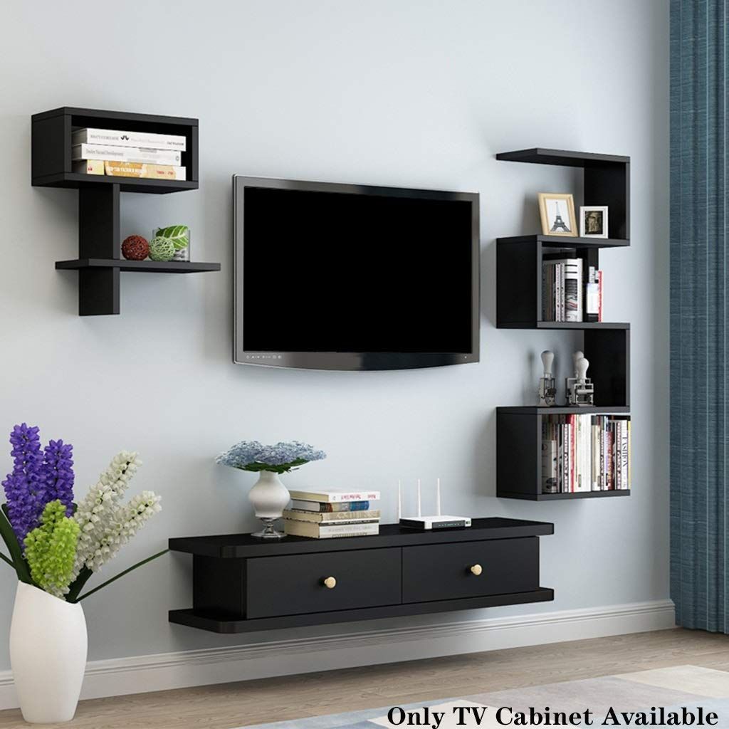 Wall Mounted Tv Stand Floating Shelf Tv Cabinet Wall Media Intended For Floating Tv Shelf Wall Mounted Storage Shelf Modern Tv Stands (View 4 of 15)