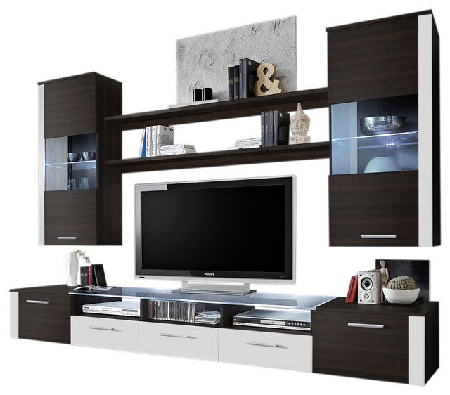 Wall Unit Modern Entertainment Center With Led Lights With Regard To Modern Tv Entertainment Centers (View 6 of 15)