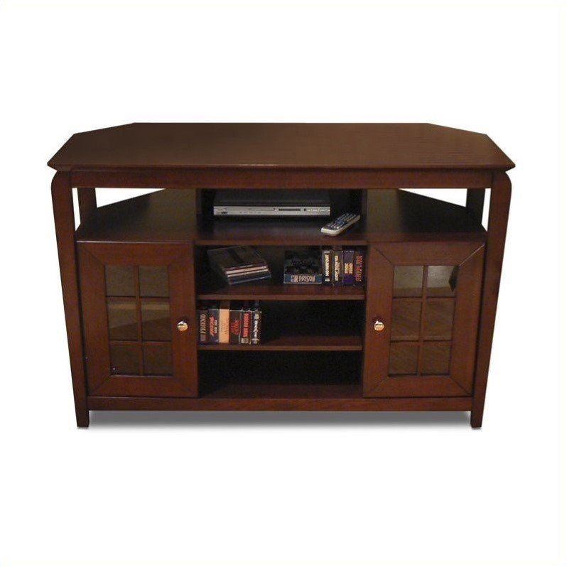 Walnut 46" Wood Lcd/plasma Tv Stand – Bay4632 Intended For Corner Tv Stands 46 Inch Flat Screen (Photo 9 of 15)