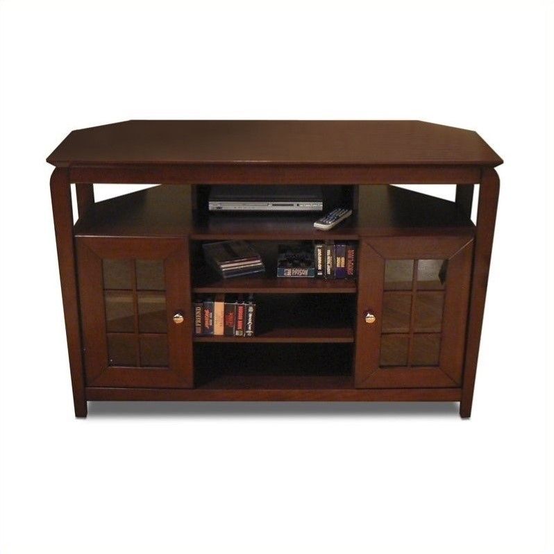 Walnut 46" Wood Lcd/plasma Tv Stand – Bay4632 Throughout Corner Tv Stands For 46 Inch Flat Screen (View 8 of 15)