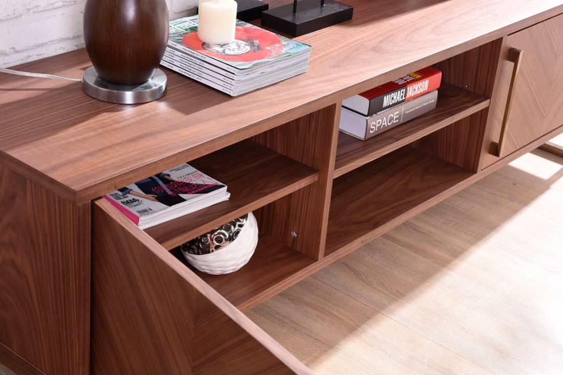 Walnut Veneer Tv Stand Vg 151 | Tv Stands Within Walnut Tv Cabinets With Doors (View 11 of 15)
