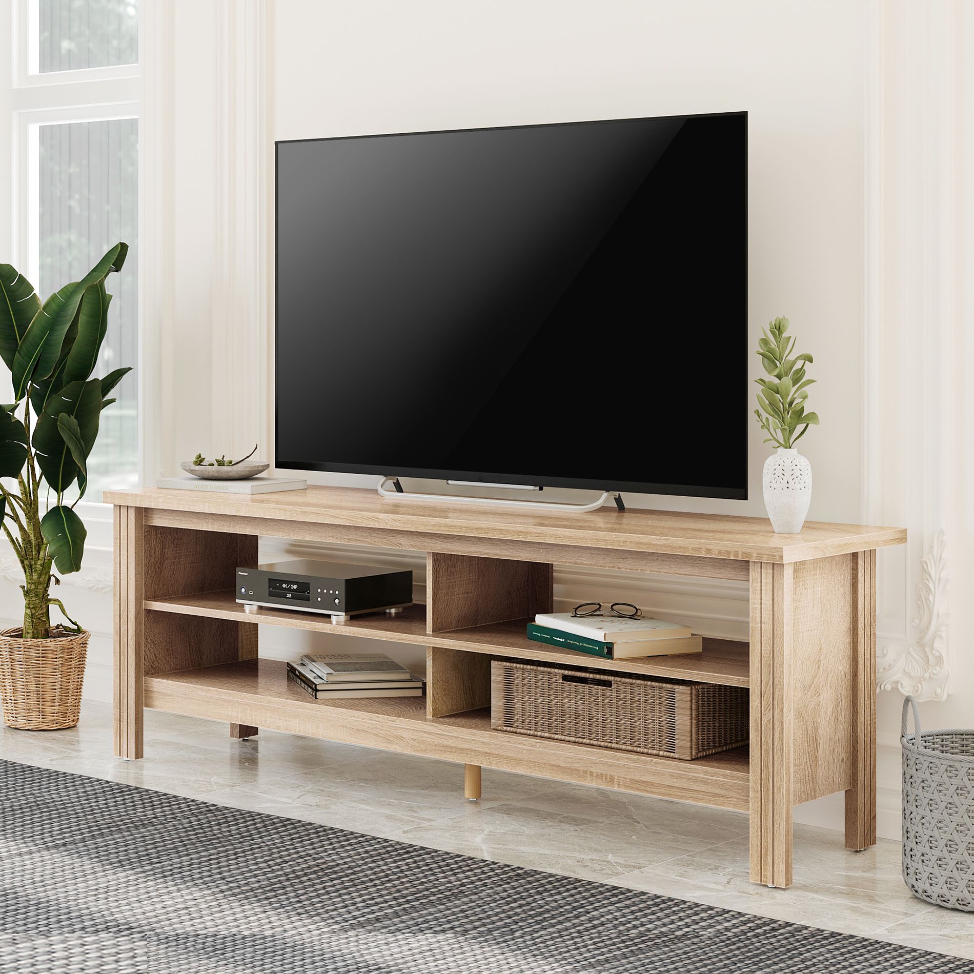 Wampat Farmhouse Tv Stand For 65 Inch Flat Screen, Living For Tv Units With Storage (View 1 of 15)