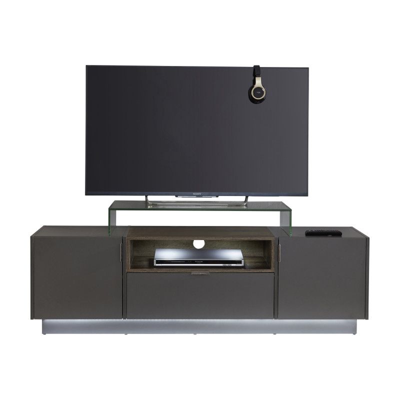 Washington 160cm Grey Tv Unit With Lights – Tv Stands Throughout Monza Tv Stands (View 8 of 15)