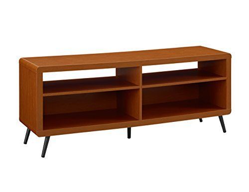 We Furniture 58" Rounded Corner Wood Tv Console – Acorn For Tv Stands With Rounded Corners (Photo 10 of 15)