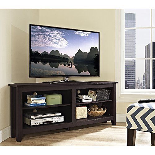 We Furniture 58" Wood Corner Tv Stand Console, Espresso W With Kamari Tv Stands For Tvs Up To 58&quot; (View 15 of 15)