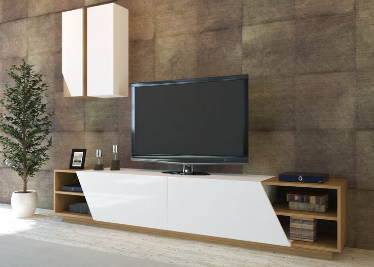 Weccacoe 94" Tv Stand | Tv Stand And Entertainment Center Within Funky Tv Units (Photo 8 of 15)