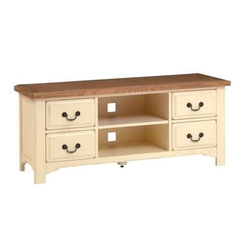 Westbury Painted Cream Tv Unit With 4 Drawers – Up To 62 Throughout Cotswold Cream Tv Stands (View 5 of 15)