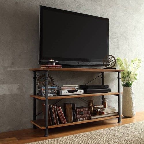 Weston Home Rustic Elegant Detailed Leg Storage Sofa Table Intended For Light Colored Tv Stands (View 6 of 15)