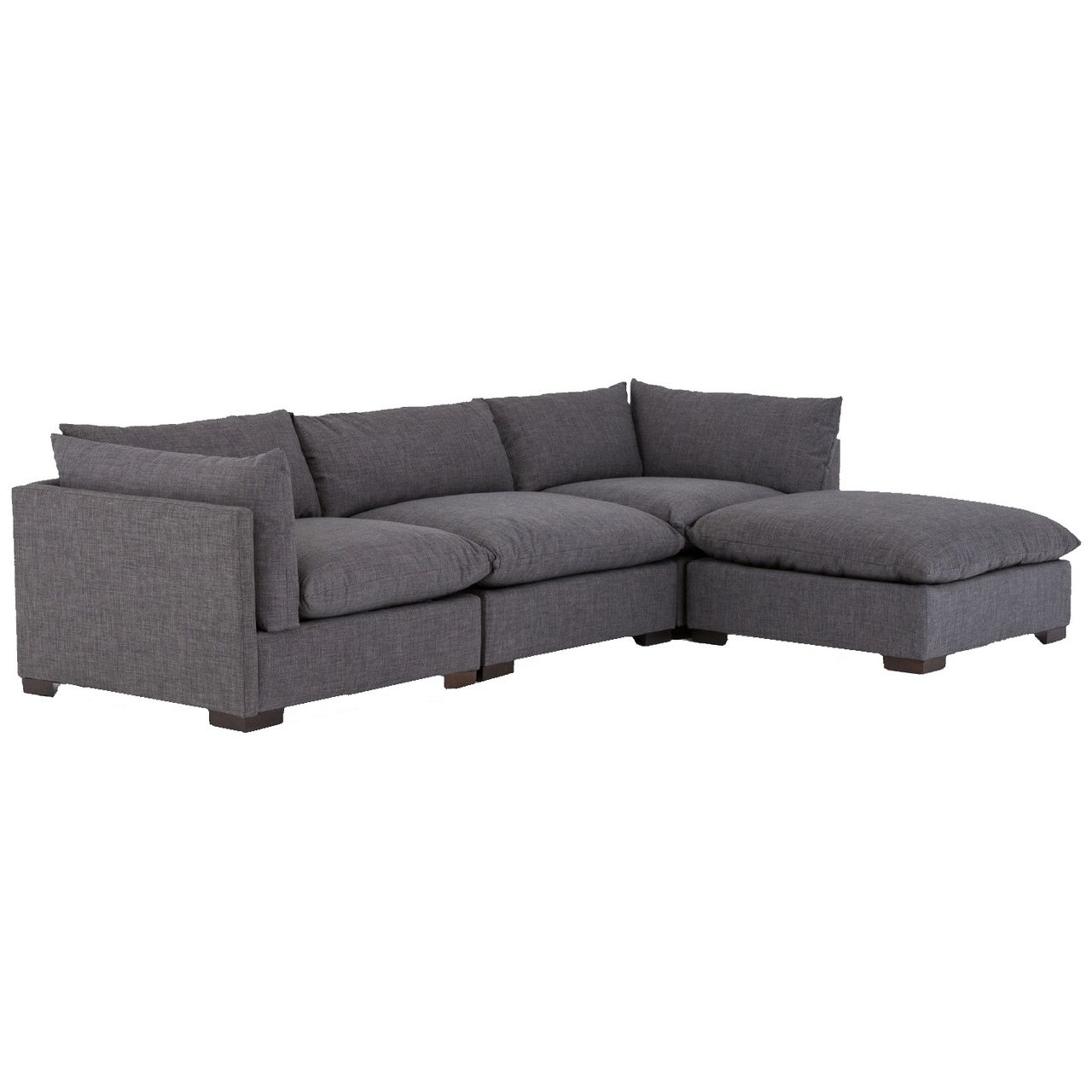 Westworld Modern Gray 4 Piece Modular Lounge Sectional Inside 2pc Burland Contemporary Sectional Sofas Charcoal (View 6 of 15)