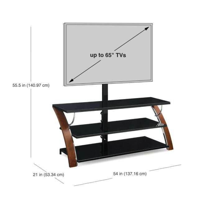 Whalen Payton Brown Cherry 3 In 1 Flat Panel Tv Stand For Inside Whalen Payton 3 In 1 Flat Panel Tv Stands With Multiple Finishes (View 11 of 15)