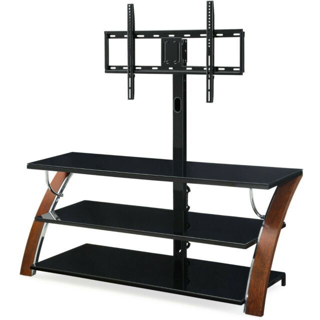 Whalen Payton Brown Cherry 3 In 1 Flat Panel Tv Stand For With Regard To Whalen Payton 3 In 1 Flat Panel Tv Stands With Multiple Finishes (View 3 of 15)