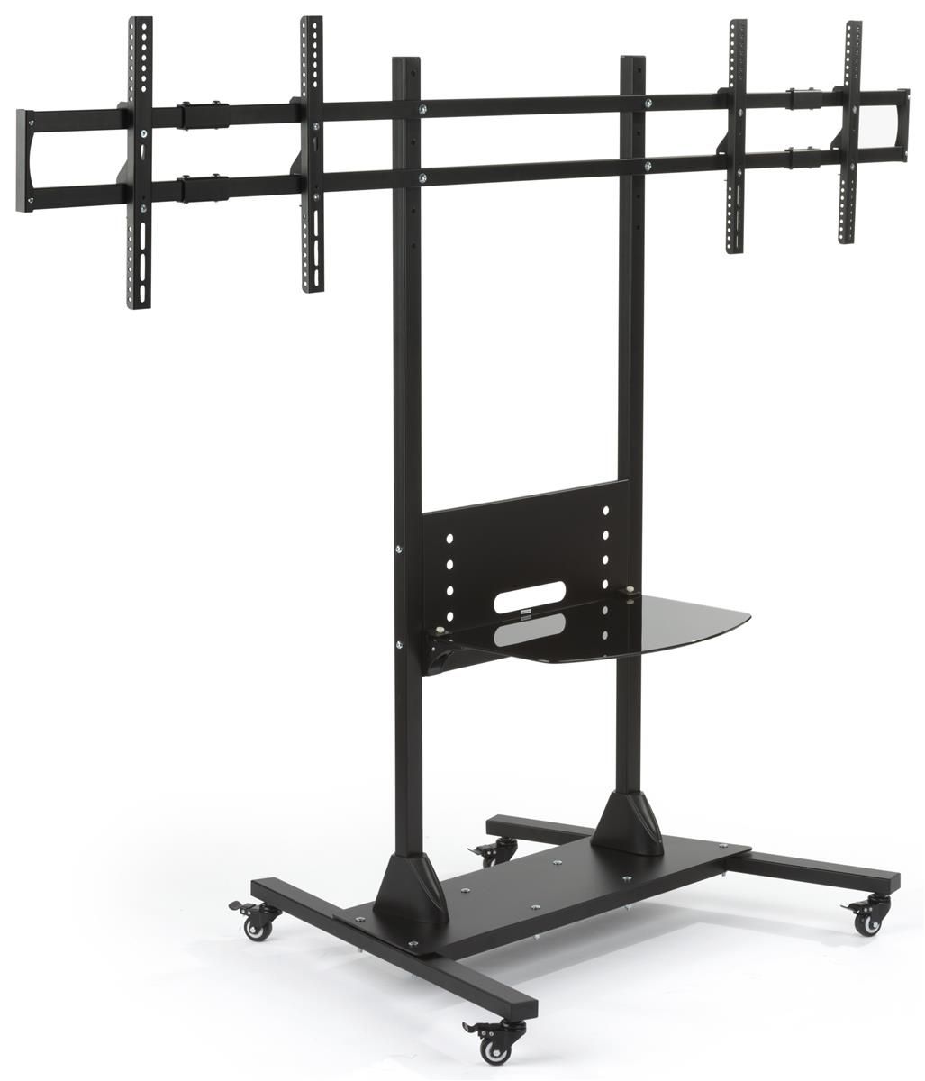 Wheeled Dual Monitor Stands | Portrait Or Landscape Display Intended For Dual Tv Stands (View 3 of 15)