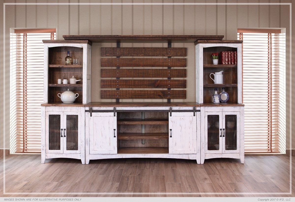 White Entertainment Center,white Entertainment Wall Unit With Regard To Rustic Country Tv Stands In Weathered Pine Finish (View 8 of 15)