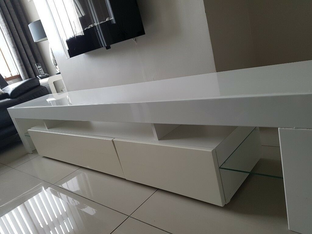 White Gloss Large Tv Stand | In Lisburn, County Antrim Intended For Gloss Tv Stands (View 11 of 15)