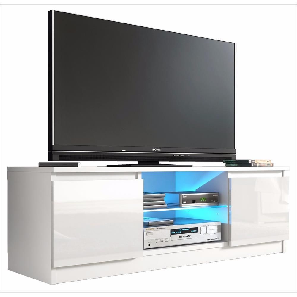 White High Gloss Tv Stand Console Unit Cabinet With Led For White Gloss Tv Cabinets (View 10 of 15)