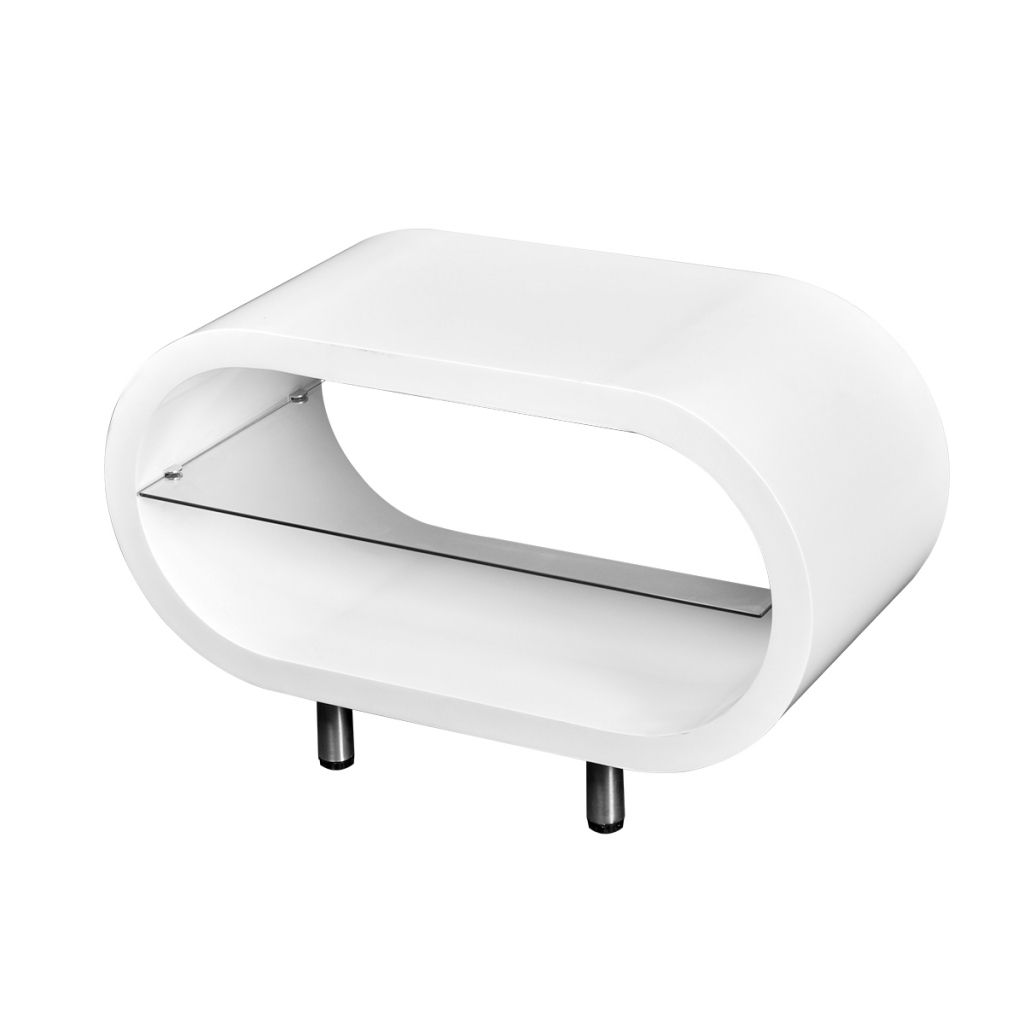 White High Gloss White Tv Stand Coffee Table Oval Inside White Oval Tv Stands (View 9 of 15)