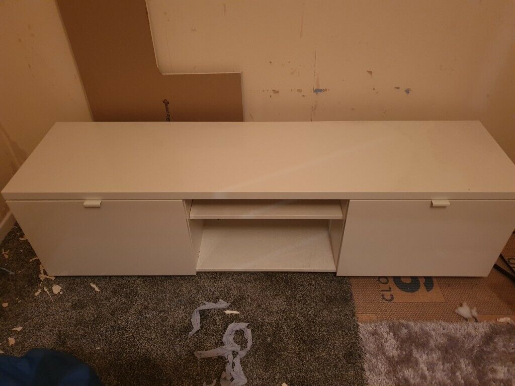 White Ikea Tv Unit (byas Tv Bench) | In Eccles, Manchester Pertaining To Tv Bench Unit (View 5 of 15)