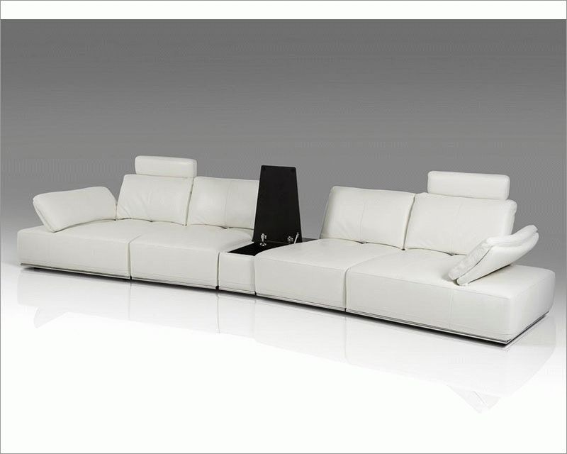 White Italian Leather Large Sectional Sofa 44l5968 With Sectional Sofas In White (View 15 of 15)